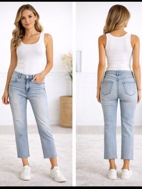 Kensie Vintage Luxe “The Slim” High-Rise Raw Hem Jeans Women’s 2/26
